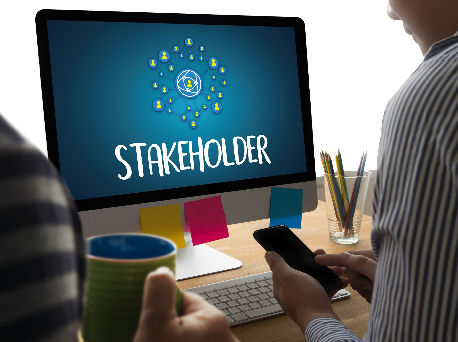 STAKEHOLDER ,  engagement concept  ,  strategy mind map, busines
